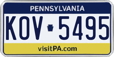 PA license plate KOV5495