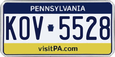 PA license plate KOV5528