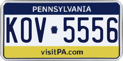 PA license plate KOV5556