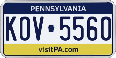 PA license plate KOV5560