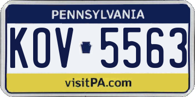 PA license plate KOV5563