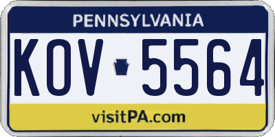 PA license plate KOV5564