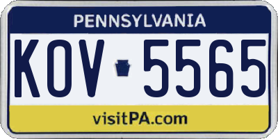 PA license plate KOV5565