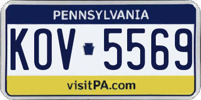 PA license plate KOV5569