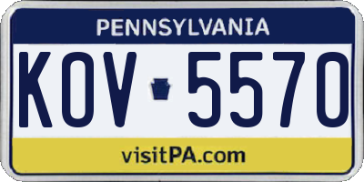 PA license plate KOV5570