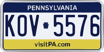 PA license plate KOV5576