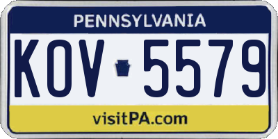 PA license plate KOV5579