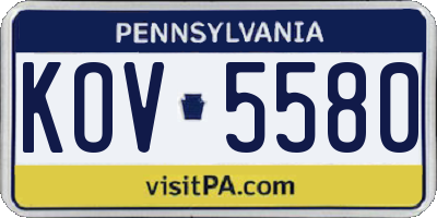 PA license plate KOV5580