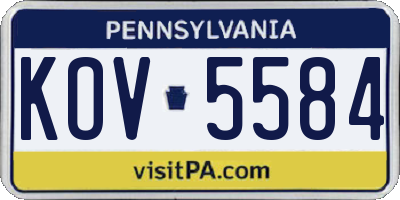 PA license plate KOV5584