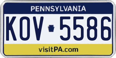 PA license plate KOV5586
