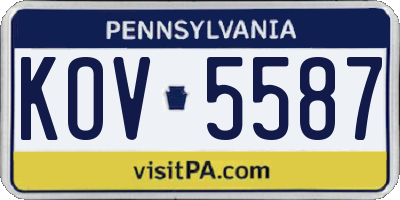 PA license plate KOV5587