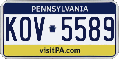 PA license plate KOV5589
