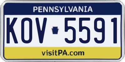 PA license plate KOV5591