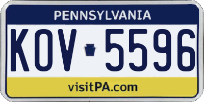 PA license plate KOV5596