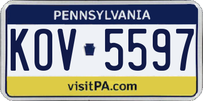 PA license plate KOV5597