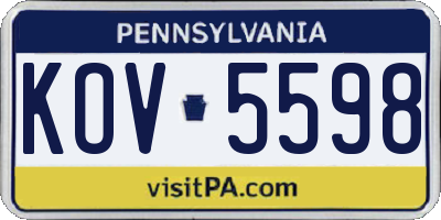 PA license plate KOV5598