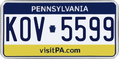 PA license plate KOV5599