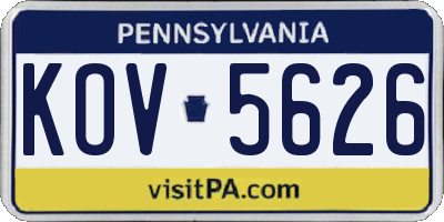 PA license plate KOV5626