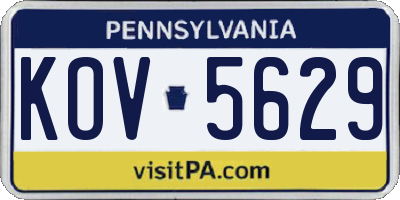 PA license plate KOV5629