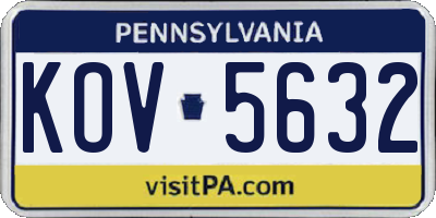 PA license plate KOV5632