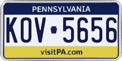 PA license plate KOV5656