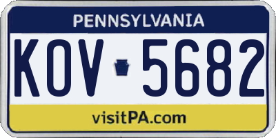 PA license plate KOV5682