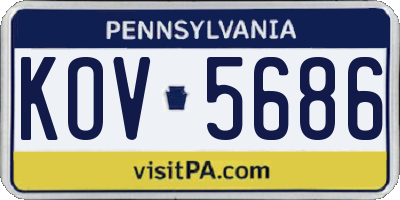 PA license plate KOV5686