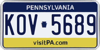 PA license plate KOV5689