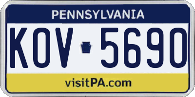 PA license plate KOV5690