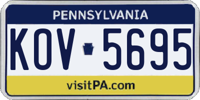 PA license plate KOV5695