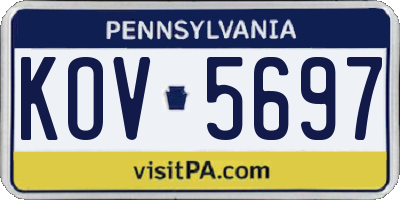 PA license plate KOV5697