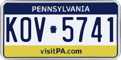 PA license plate KOV5741