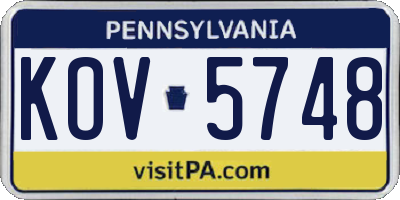 PA license plate KOV5748