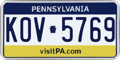 PA license plate KOV5769