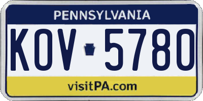 PA license plate KOV5780