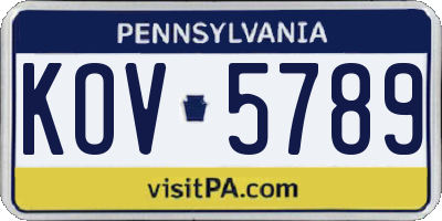 PA license plate KOV5789
