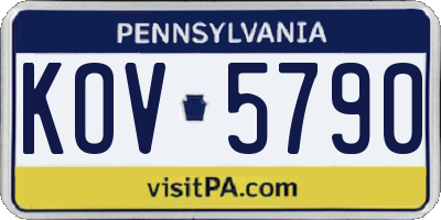 PA license plate KOV5790