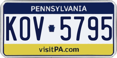PA license plate KOV5795