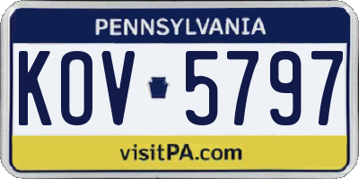 PA license plate KOV5797