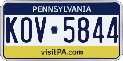 PA license plate KOV5844