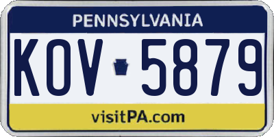 PA license plate KOV5879