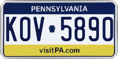 PA license plate KOV5890