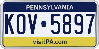PA license plate KOV5897