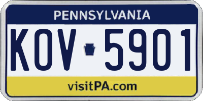 PA license plate KOV5901