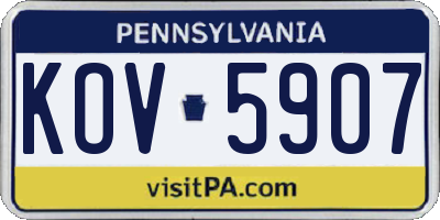 PA license plate KOV5907