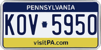 PA license plate KOV5950