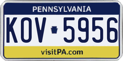 PA license plate KOV5956