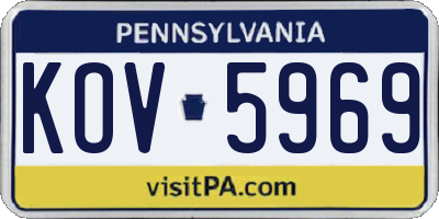 PA license plate KOV5969