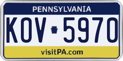 PA license plate KOV5970