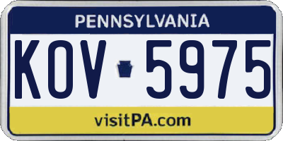 PA license plate KOV5975